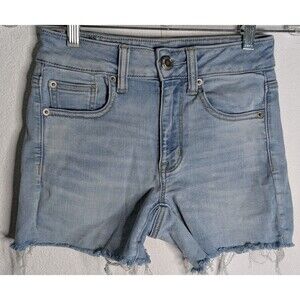 American Eagle High Rise Shortie Womens Size 2 (27x4) Blue Denim Shorts (450)